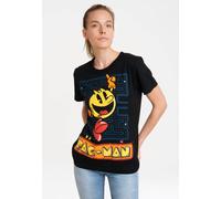 T-Shirt LOGOSHIRT "Pac-Man - Jumping", Damen, Gr. XXL, schwarz, 100% Baumwolle, bedruckt, normal, Rundhals, Shirts T-Shirt, mit lizenziertem Print (66359357-XXL) schwarz