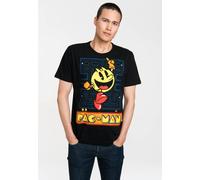 T-Shirt LOGOSHIRT "Pac-Man - Jumping", Herren, Gr. XL, schwarz, 100% Baumwolle, bedruckt, normal, Rundhals, Shirts T-Shirt, mit Pac Man-Print (29619455-XL) schwarz