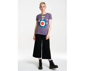 T-Shirt LOGOSHIRT "Peanuts - Snoopy", Damen, Gr. S, lila, 100% Baumwolle, bedruckt, mehrfarbig, normal, Rundhals, Shirts T-Shirt, mit lizenziertem Print (90449507-S) lila
