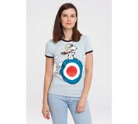 T-Shirt LOGOSHIRT "Peanuts - Snoopy", Damen, Gr. XS, blau (hellblau, dunkelblau), 100% Baumwolle, unifarben, normal, Rundhals, Shirts T-Shirt, mit lizenziertem Print (62777421-XS) hellblau, dunkelblau