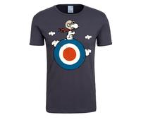 T-Shirt LOGOSHIRT "Peanuts - Snoopy Pilot", Damen, Gr. L, grau, 100% Baumwolle, bedruckt, normal, Rundhals, Shirts T-Shirt, mit lizenziertem Print (71816263-L) grau