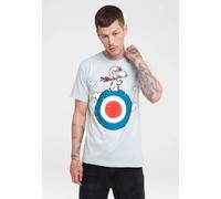 Logoshirt® Peanuts I Snoopy I Pilot I Target I T-Shirt Print I Damen & Herren I kurzärmlig I hellblau I Lizenziertes Originaldesign I Größe S