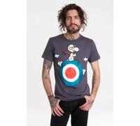 LOGOSHIRT T-Shirt Peanuts - Snoopy Pilot mit lizenziertem Print, blau|grau, color=blau-grau|size=XS