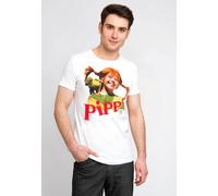 LOGOSHIRT T-Shirt mit frechem Frontprint »Pippi Langstrumpf«, altweiss