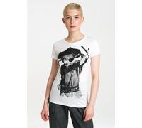 Logoshirt® Pippi Langstrumpf I Pirat I T-Shirt Print I Damen I kurzärmlig I Weiss I Lizenziertes Originaldesign I Größe M