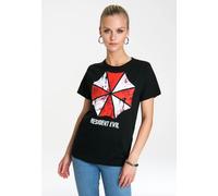 T-Shirt LOGOSHIRT "Resident Evil", Damen, Gr. S, schwarz (schwarz, rot), 100% Baumwolle, bedruckt, normal, Rundhals, Shirts T-Shirt, mit lizenziertem Originaldesign (12122201-S) schwarz, rot