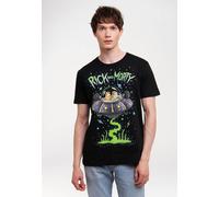 Logoshirt® Rick and Morty I Raumschiff Space Cruiser I T-Shirt Print I Damen & Herren I kurzärmlig I schwarz I Lizenziertes Originaldesign I Größe S