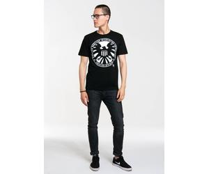 T-Shirt LOGOSHIRT "S.H.I.E.L.D. - Logo - Marvel Comics", Herren, Gr. M, schwarz, 100% Baumwolle, bedruckt, normal, Rundhals, Shirts T-Shirt, mit Shield-Retro-Print (94801602-M) schwarz