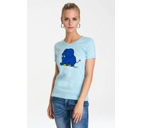 T-Shirt LOGOSHIRT "Sendung mit der Maus - Elefant", Damen, Gr. L, blau (hellblau), 100% Baumwolle, unifarben, normal, Rundhals, Shirts T-Shirt, mit coolem Print (57988846-L) hellblau