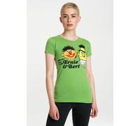 T-Shirt LOGOSHIRT "Sesamstraße - Ernie & Bert", Damen, Gr. S, grün, 100% Baumwolle, unifarben, normal, Rundhals, Shirts T-Shirt, mit lizenziertem Print (51159454-S) grün
