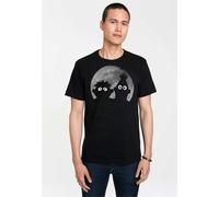 T-Shirt LOGOSHIRT "Sesamstraße - Ernie & Bert", Damen, Gr. XS, schwarz, 100% Baumwolle, unifarben, normal, Rundhals, Shirts T-Shirt, mit coolem Print (32481022-XS) schwarz