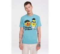 LOGOSH!RT Logoshirt® Sesamstrasse | Ernie & Bert | Havin Fun | 100% Organic Cotton | T-Shirt Print Blau-grün S