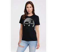 T-Shirt LOGOSHIRT "Sesamstrasse - Ernie & Bert Mond", Damen, Gr. 3XL, schwarz, 100% Baumwolle, unifarben, normal, Rundhals, Shirts T-Shirt, mit coolem Frontprint (26394926-XXXL) schwarz