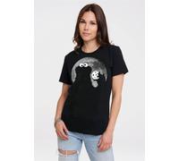 T-Shirt LOGOSHIRT "Sesamstraße - Krümelmonster Mond", Damen, Gr. L, schwarz, 100% Baumwolle, unifarben, normal, Rundhals, Shirts T-Shirt, mit coolem Print (83311561-L) schwarz