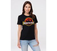 T-Shirt LOGOSHIRT "Sesamstrasse Krümelmonster Monster Park", Damen, Gr. S, schwarz, 100% Baumwolle, unifarben, normal, Rundhals, Shirts T-Shirt, mit coolem Print (93072500-S) schwarz