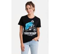 T-Shirt LOGOSHIRT "Sesamstrasse - Krümelmonster Motorrad", Damen, Gr. XS, schwarz, 100% Baumwolle, bedruckt, normal, Rundhals, Shirts T-Shirt, mit lizenziertem Print (39317702-XS) schwarz