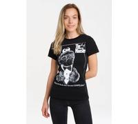 T-Shirt LOGOSHIRT "Sesamstrasse - Krümelmonster Pate", Damen, Gr. M, schwarz, 100% Baumwolle, bedruckt, lang, Rundhals, Shirts T-Shirt, mit lizenziertem Print (77791922-M) schwarz