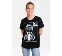 T-Shirt LOGOSHIRT "Sesamstrasse - Krümelmonster Pate", Damen, Gr. M, schwarz, 100% Baumwolle, bedruckt, normal, Rundhals, Shirts T-Shirt, mit lizenziertem Print (86805500-M) schwarz