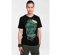 LOGOSHIRT T-Shirt mit coolem Frontdruck »Slytherin Logo«, schwarz