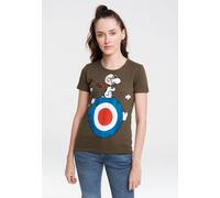 T-Shirt LOGOSHIRT "Snoopy", Damen, Gr. M, grün (olivgrün), 100% Baumwolle, bedruckt, normal, Rundhals, Shirts T-Shirt, mit lizenziertem Originaldesign (51876662-M) olivgrün