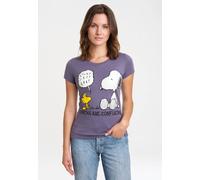 T-Shirt LOGOSHIRT "Snoopy - Peanuts", Damen, Gr. M, lila, 100% Baumwolle, bedruckt, normal, Rundhals, Shirts T-Shirt, mit niedlichem Frontprint (11747604-M) lila