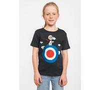 Logoshirt® Peanuts I Snoopy I Pilot I Target I T-Shirt Print I Kinder I Mädchen & Jungen I kurzärmlig I dunkelgrau I Lizenziertes Originaldesign I Größe 158/164