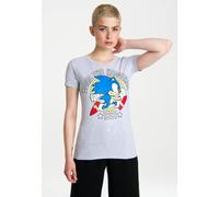 T-Shirt LOGOSHIRT "Sonic - 1991", Damen, Gr. S, grau, 95% Baumwolle, 5% Viskose, bedruckt, meliert, normal, Rundhals, Shirts T-Shirt, mit Sonic the Hedgehog-Print (16553948-S) grau