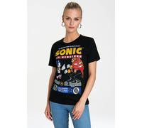 T-Shirt LOGOSHIRT "Sonic vs. Dr. Eggman", Damen, Gr. XL, schwarz, 100% Baumwolle, bedruckt, normal, Rundhals, Shirts T-Shirt, mit lizenziertem Originaldesign (23749119-XL) schwarz