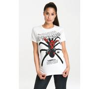 T-Shirt LOGOSHIRT "Spider-Man Birth", Damen, Gr. XS, weiß (altweiß), 100% Baumwolle, bedruckt, normal, Rundhals, Shirts T-Shirt, mit lizenzierten Originaldesign (99240339-XS) altweiß