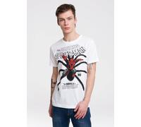 T-Shirt LOGOSHIRT "Spider-Man", Herren, Gr. L, weiß (altweiß), 100% Baumwolle, bedruckt, normal, Rundhals, Shirts T-Shirt, mit coolem Superhelden-Frontdruck (84396502-L) altweiß