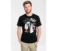T-Shirt LOGOSHIRT "Spion und Spion - Spy vs Spy", Herren, Gr. L, schwarz, 100% Baumwolle, bedruckt, normal, Rundhals, Shirts T-Shirt, mit tollem Frontprint (86167066-L) schwarz