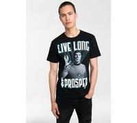 T-Shirt LOGOSHIRT "Spock - Star Trek - Live Long & Prosper", Herren, Gr. XS, schwarz, 100% Baumwolle, bedruckt, normal, Rundhals, Shirts T-Shirt, mit coolem Frontprint (63434543-XS) schwarz