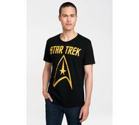 T-Shirt LOGOSHIRT "Star Trek Logo", Herren, Gr. XL, schwarz, 100% Baumwolle, bedruckt, mehrfarbig, normal, Rundhals, Shirts T-Shirt, mit Star Trek-Logo (72235853-XL) schwarz