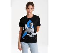 T-Shirt LOGOSHIRT "Star Trek - Spock, Logo, USS Enterprise", Damen, Gr. M, schwarz, 100% Baumwolle, bedruckt, normal, Rundhals, Shirts T-Shirt, mit lizenziertem Print (73486508-M) schwarz