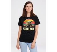 T-Shirt LOGOSHIRT "Star Wars - Baby Yoda", Damen, Gr. 3XL, schwarz, 100% Baumwolle, bedruckt, normal, Rundhals, Shirts T-Shirt, mit lizenziertem Print (29274413-XXXL) schwarz