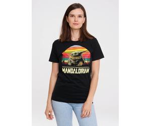 T-Shirt LOGOSHIRT "Star Wars - Baby Yoda", Damen, Gr. L, schwarz, 100% Baumwolle, bedruckt, normal, Rundhals, Shirts T-Shirt, mit lizenziertem Print (29274413-L) schwarz