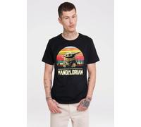 T-Shirt LOGOSHIRT "Star Wars - Baby Yoda", Herren, Gr. XXL, schwarz, 100% Baumwolle, bedruckt, normal, Rundhals, Shirts T-Shirt, mit lizenziertem Print (40946646-XXL) schwarz