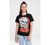 T-Shirt LOGOSHIRT "Star Wars - Chewbacca", Damen, Gr. XXL, schwarz, 100% Baumwolle, unifarben, normal, Rundhals, Shirts T-Shirt, mit lizenziertem Print (38534956-XXL) schwarz