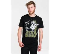 T-Shirt LOGOSHIRT "Star Wars", Herren, Gr. S, schwarz, 100% Baumwolle, bedruckt, normal, Rundhals, Shirts T-Shirt, mit tollem Yoda-Frontdruck (58485805-S) schwarz