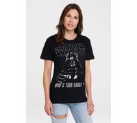 T-Shirt LOGOSHIRT "Star Wars - Whos Your Daddy", Damen, Gr. XS, schwarz, 100% Baumwolle, bedruckt, normal, Rundhals, Shirts T-Shirt, mit coolem Print (61786111-XS) schwarz