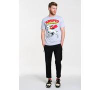 T-Shirt LOGOSHIRT "Superdog - Krypto - DC Comics", Damen, Gr. L, grau (grau, meliert), 95% Baumwolle, 5% Viskose, bedruckt, normal, Rundhals, Shirts T-Shirt, mit coolem Retro-Motiv (46120157-L) grau, 
