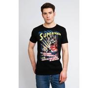 T-Shirt LOGOSHIRT "Superman", Damen, Gr. M, schwarz, 100% Baumwolle, bedruckt, mehrfarbig, normal, Rundhals, Shirts T-Shirt, mit coolem Retro-Motiv (61888631-M) schwarz