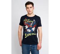 T-Shirt LOGOSHIRT "Superman", Herren, Gr. S, blau, 100% Baumwolle, bedruckt, normal, Rundhals, Shirts T-Shirt, mit lässigem Vintage-Print (23437706-S) blau