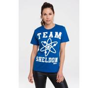T-Shirt LOGOSHIRT "TBBT - Team Sheldon", Damen, Gr. L, blau, 100% Baumwolle, bedruckt, normal, Rundhals, Shirts T-Shirt, mit lizenziertem Print (61091617-L) blau