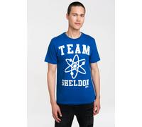T-Shirt LOGOSHIRT "Team Sheldon", Herren, Gr. 4XL, blau, 100% Baumwolle, bedruckt, normal, Rundhals, Shirts T-Shirt, mit großem Frontprint (85935445-4XL) blau