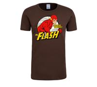 T-Shirt LOGOSHIRT "The Fastest Man Alive", Herren, Gr. XL, braun, 100% Baumwolle, bedruckt, normal, Rundhals, Shirts T-Shirt, mit tollem The Flash-Print (46346501-XL) braun