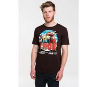 T-Shirt LOGOSHIRT "Thor - Marvel", Damen, Gr. M, braun (dunkelbraun), 100% Baumwolle, bedruckt, normal, Rundhals, Shirts T-Shirt, mit coolem Superhelden-Frontprint (86004245-M) dunkelbraun