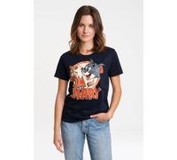 T-Shirt LOGOSHIRT "Tom & Jerry", Damen, Gr. S, blau (dunkelblau), 100% Baumwolle, bedruckt, normal, Rundhals, Shirts T-Shirt, mit lizenziertem Print (88771236-S) dunkelblau