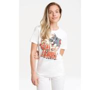 T-Shirt LOGOSHIRT "Tom & Jerry", Damen, Gr. S, weiß, 100% Baumwolle, bedruckt, normal, Rundhals, Shirts T-Shirt, mit lizenziertem Print (83772204-S) weiß