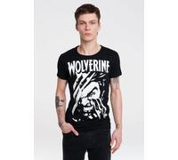 T-Shirt LOGOSHIRT "Wolverine", Damen, Gr. S, schwarz-weiß (schwarz, weiß), 100% Baumwolle, bedruckt, mehrfarbig, normal, Rundhals, Shirts T-Shirt, mit Marvel-Print (58281467-S) schwarz, weiß